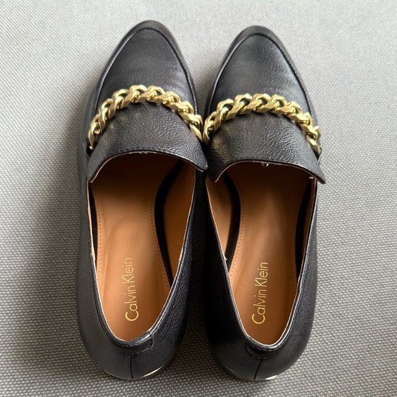 Calvin Klein Women’s Black Loafers with Gold Chain Excellent Condition main image 5